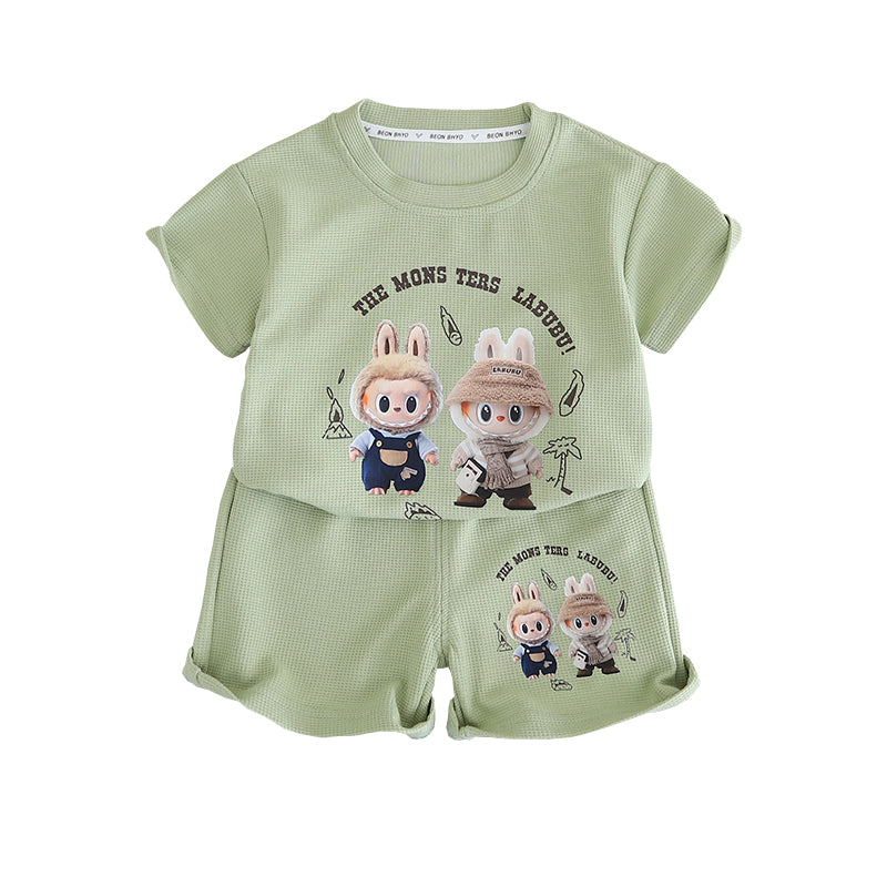Infants Printed Pure Cotton T-shirt With Shorts