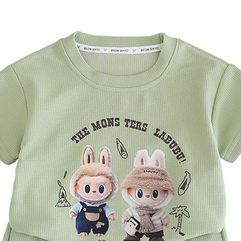 Infants Printed Pure Cotton T-shirt With Shorts