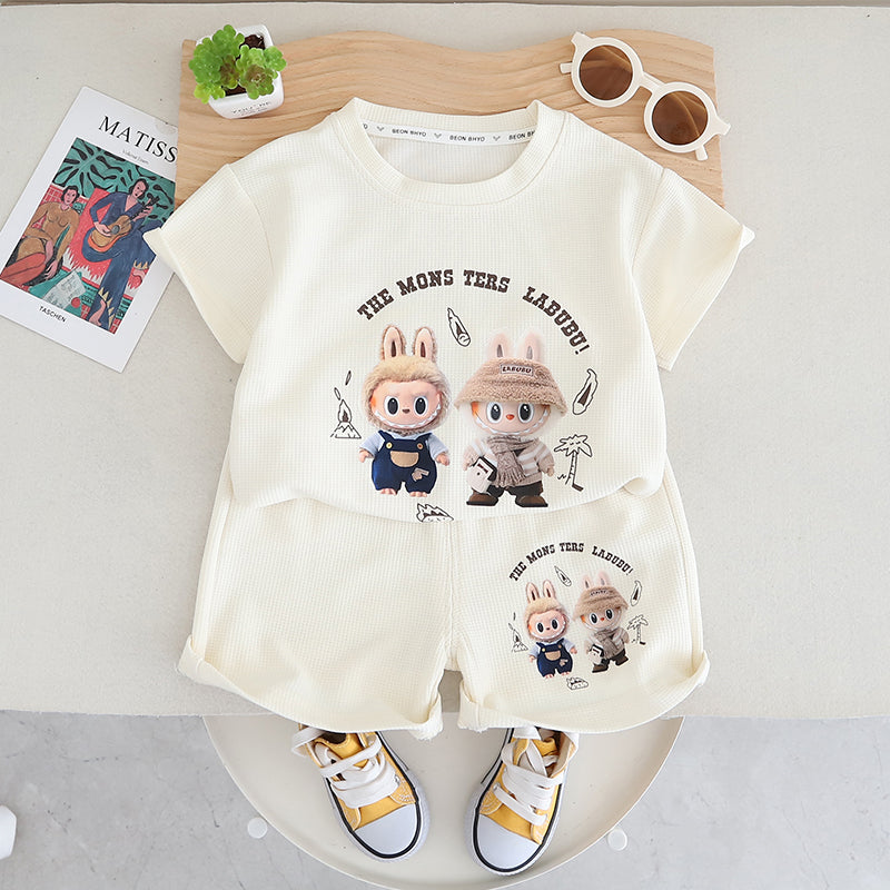 Boys Printed Pure Cotton T-shirt With Shorts