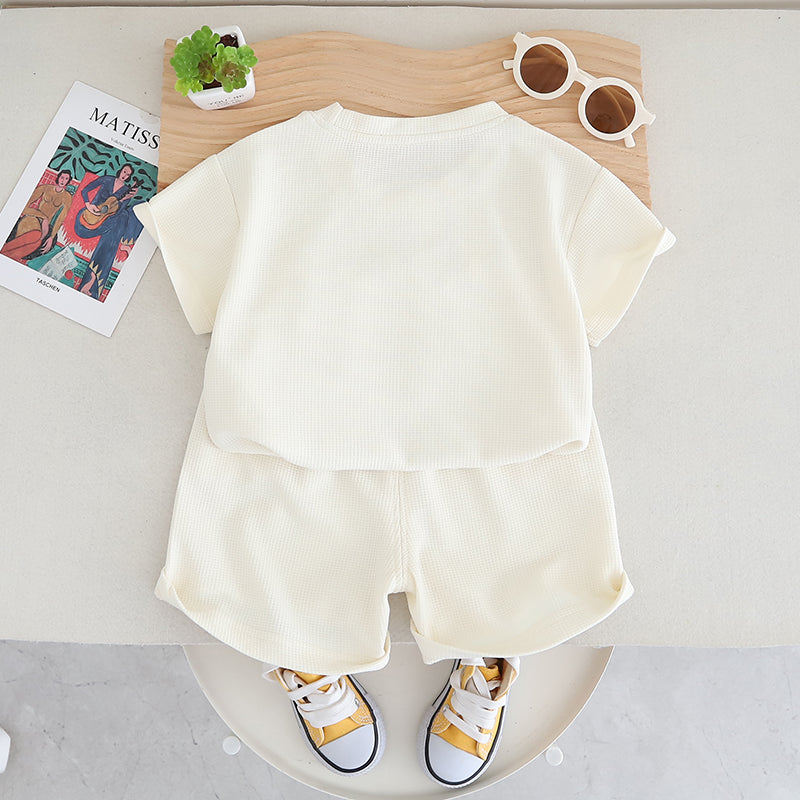 Boys Printed Pure Cotton T-shirt With Shorts