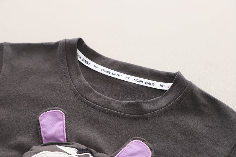 Boys Embroidered Round Neck Pure CottonT-shirt With Shorts