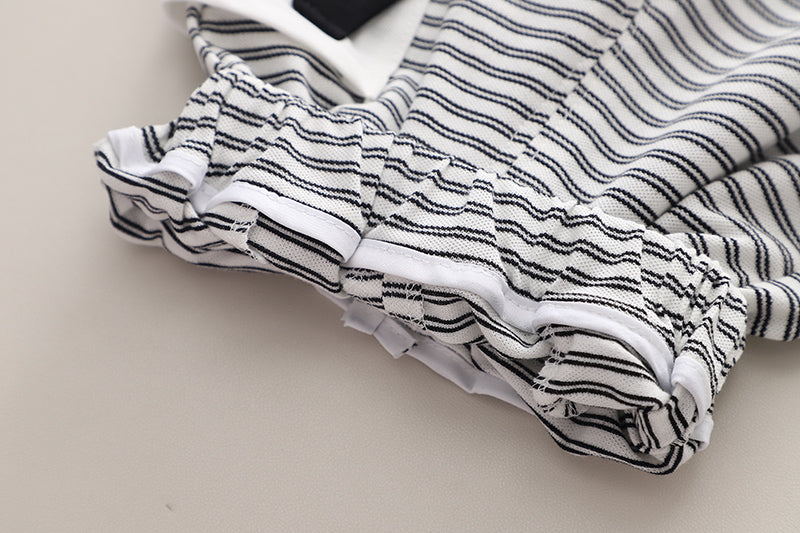 Boys Striped Round Neck Pure Cotton T-shirt With Shorts