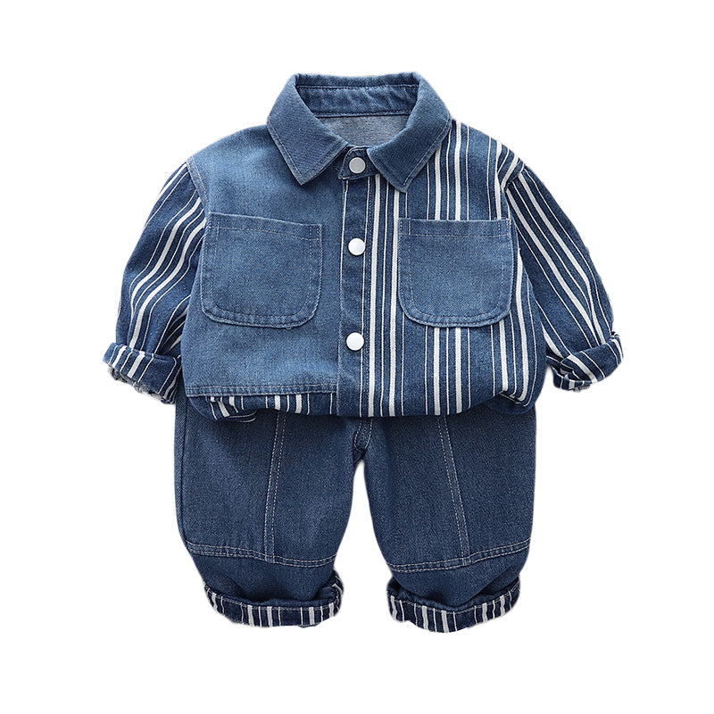 Boys Printed Pure Cotton Shirt With Trousers