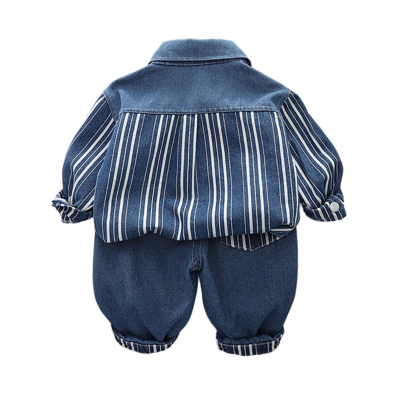 Boys Printed Pure Cotton Shirt With Trousers