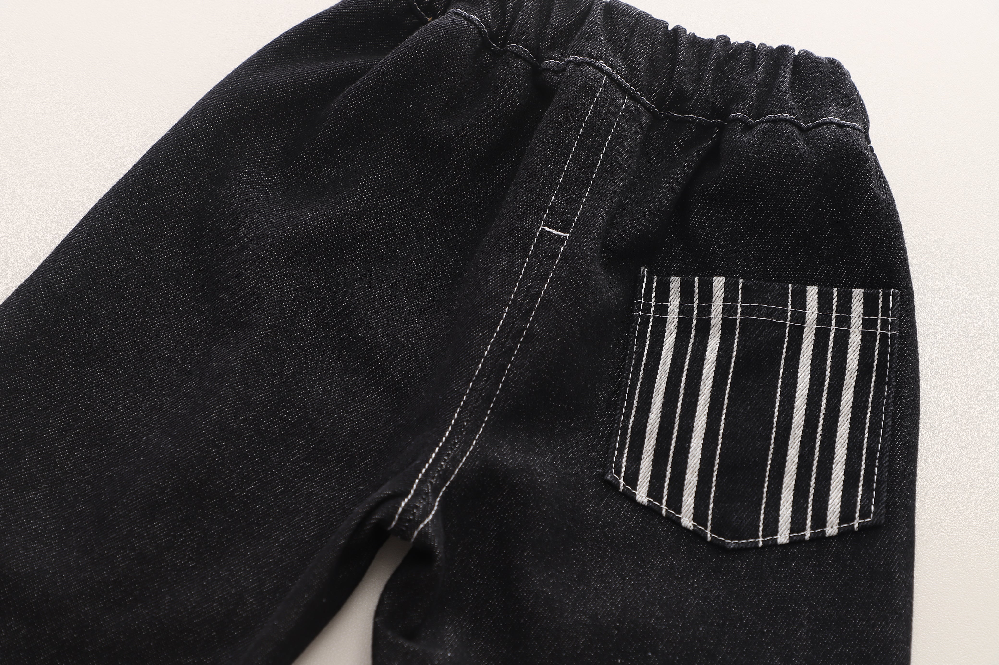 Boys Striped Shirt Collar Pure Cotton Shirt With Trousers