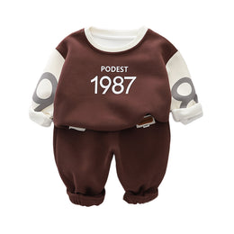 Boys Printed Sweatshirt With Trousers