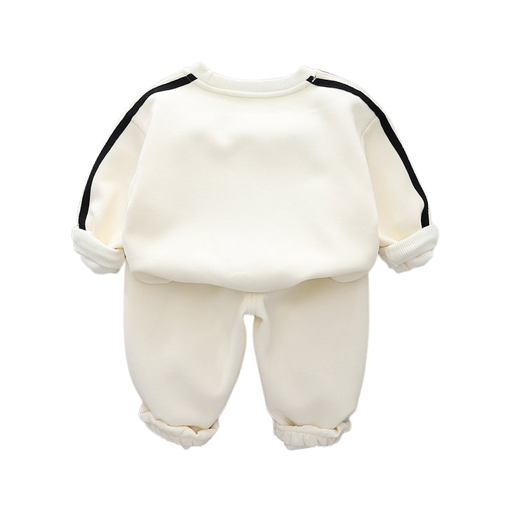 Boys Printed Round Neck Sweatshirt With Trousers