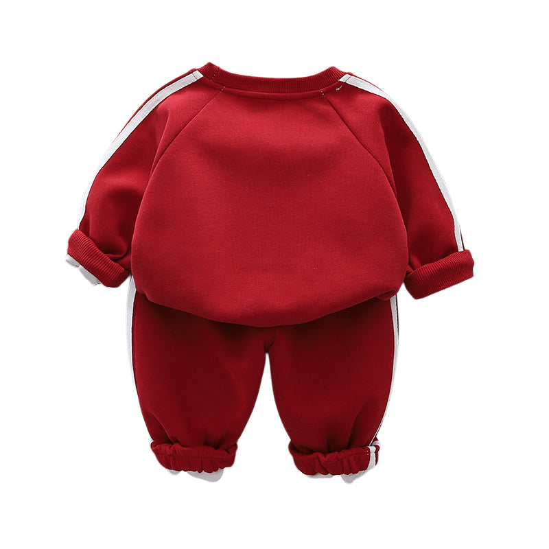 Boys Printed Round Neck T-shirt with Trousers