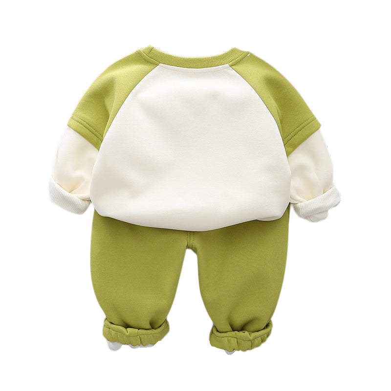 Boys Printed Round Neck T-shirt with Trousers