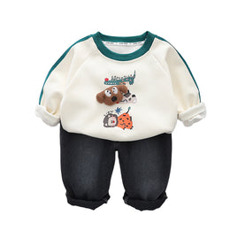 Boys Printed Sweatshirt With Trousers