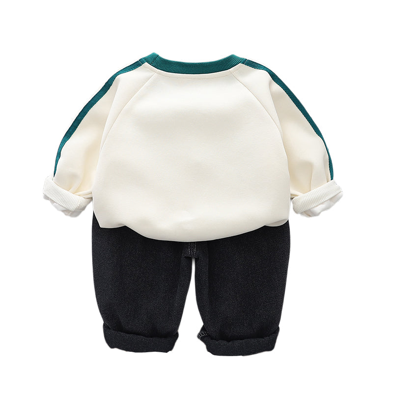 Boys Printed Sweatshirt With Trousers