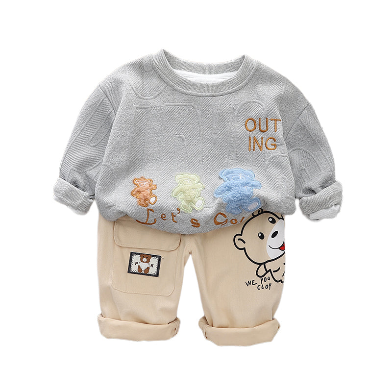 Boys Printed T-shirt With Trousers