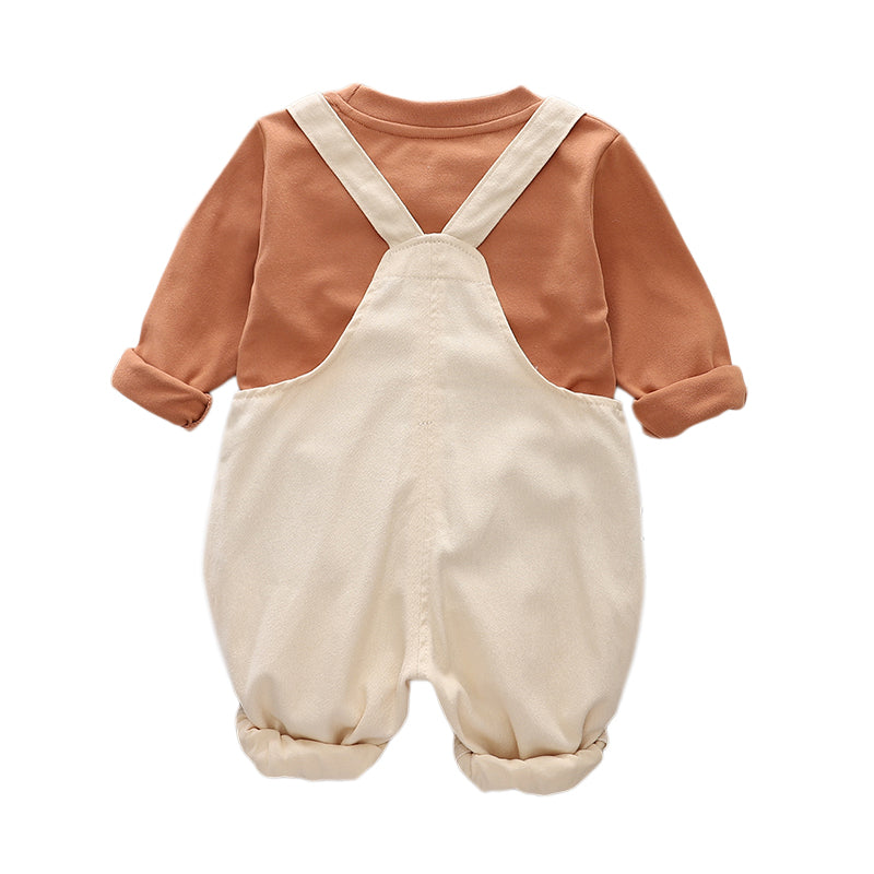 Boys Self Design Round Neck T-shirt With Trousers