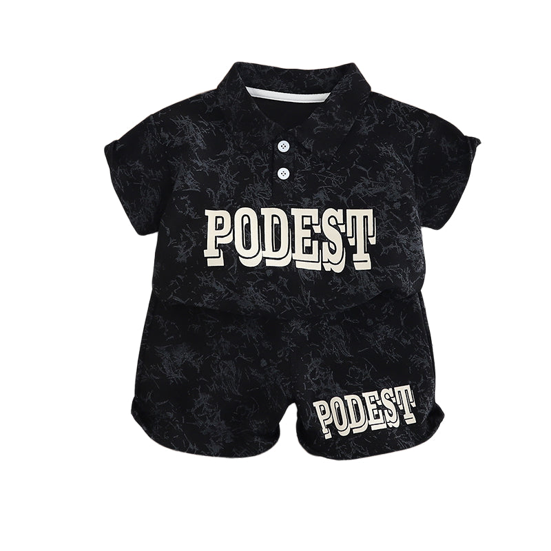 Boys Printed Pure Cotton Shirt With Shorts