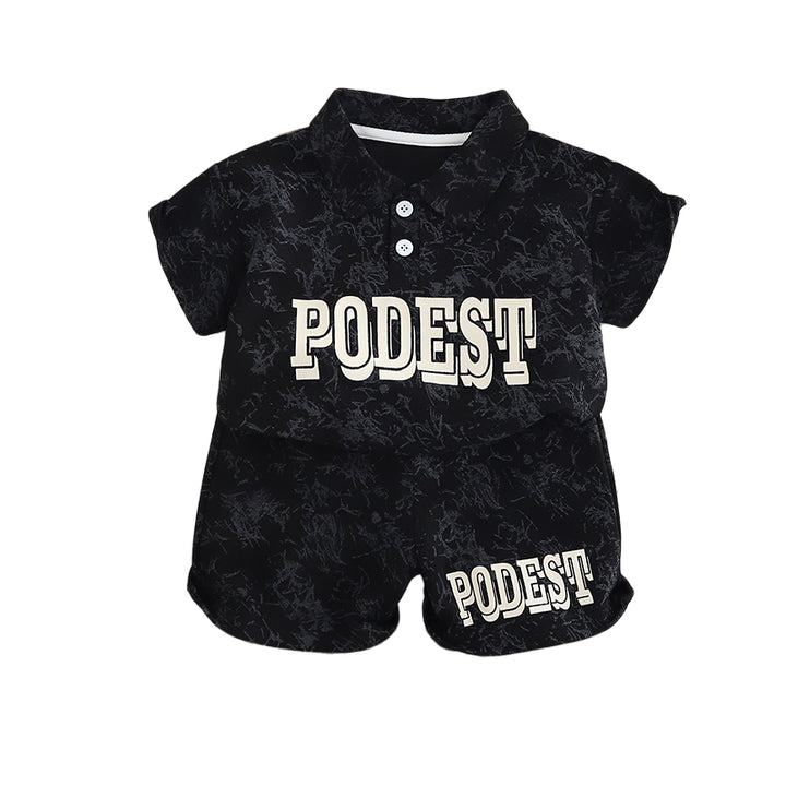 Boys Printed Pure Cotton Shirt With Shorts