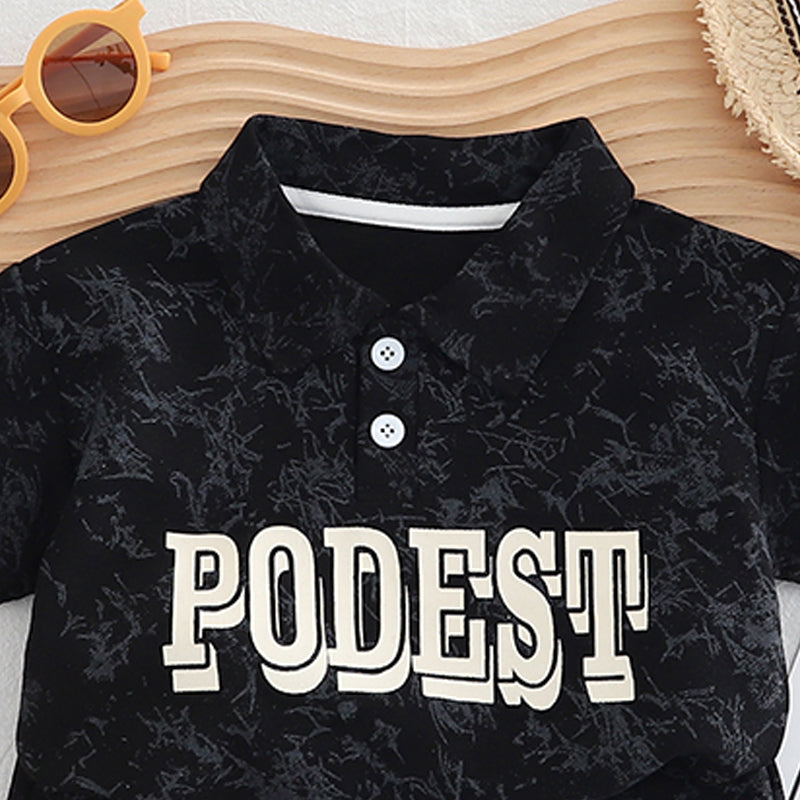 Boys Printed Pure Cotton Shirt With Shorts