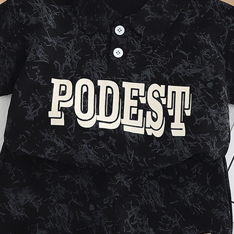 Boys Printed Pure Cotton Shirt With Shorts