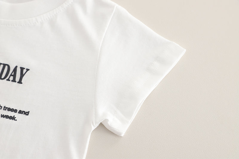 Boys Printed Round Neck Pure Cotton T-shirt with Shorts