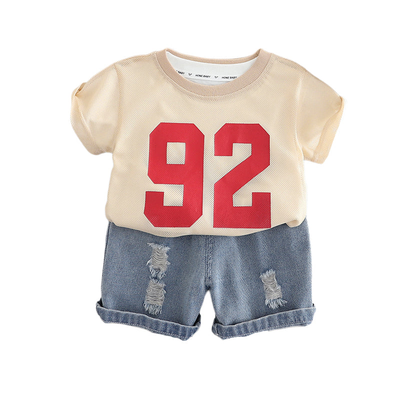 Boys Printed Pure Cotton T-shirt With Shorts