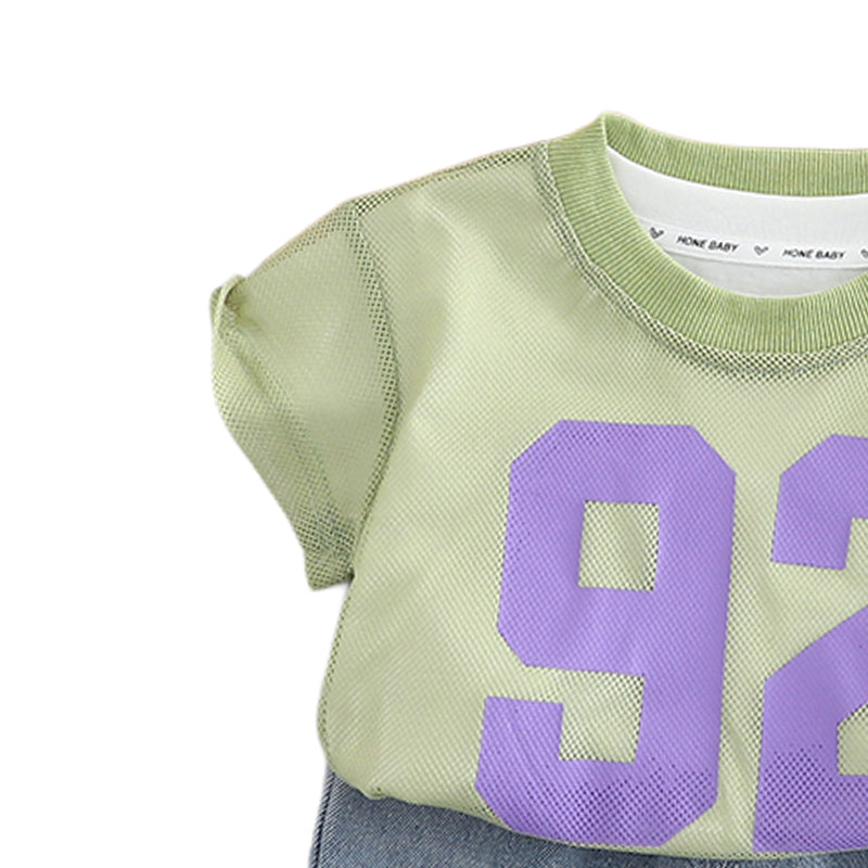 Boys Printed Round Neck Pure Cotton T-shirt with Shorts
