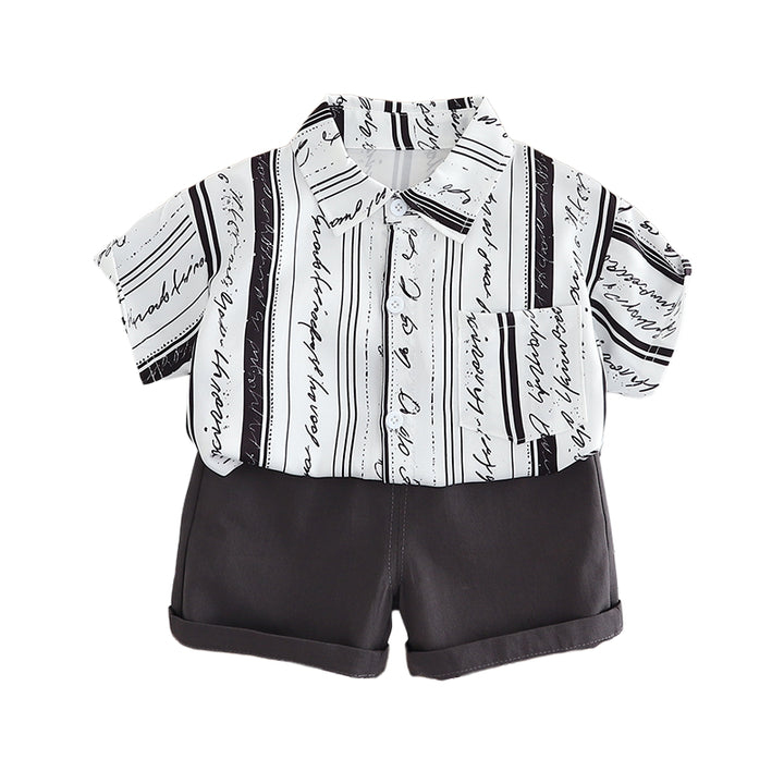 Boys Printed Pure Cotton Shirt With Shorts