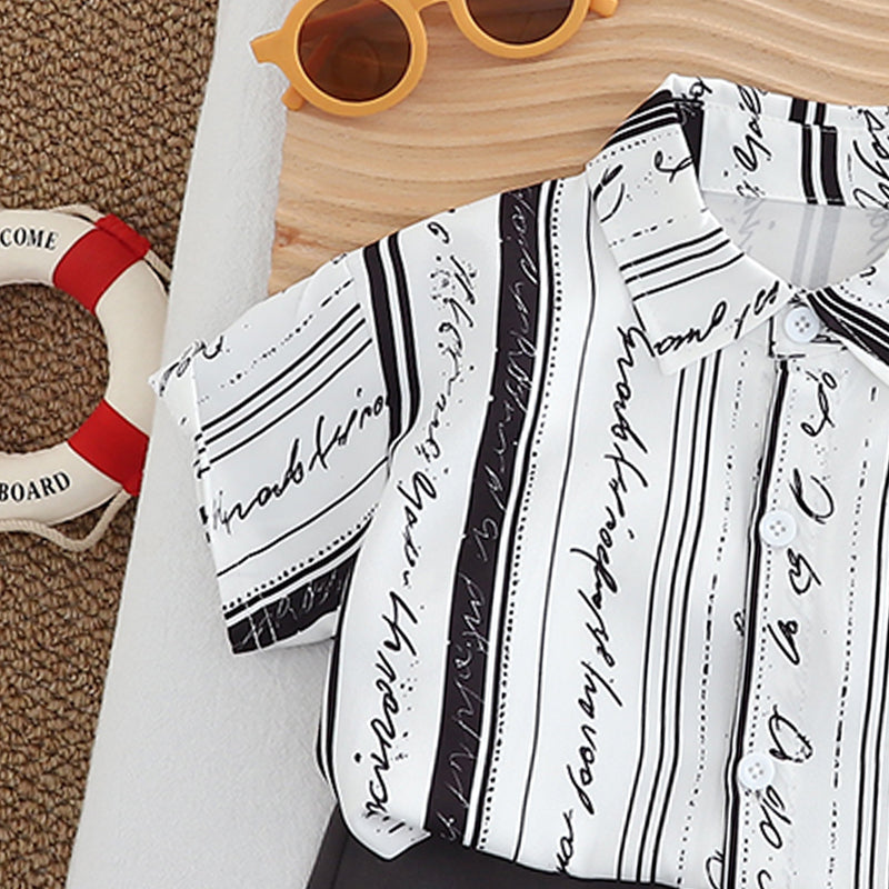 Boys Printed Pure Cotton Shirt With Shorts