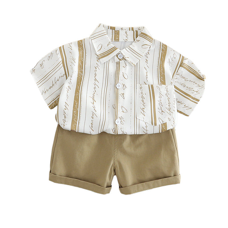 Boys Striped Shirt With Shorts