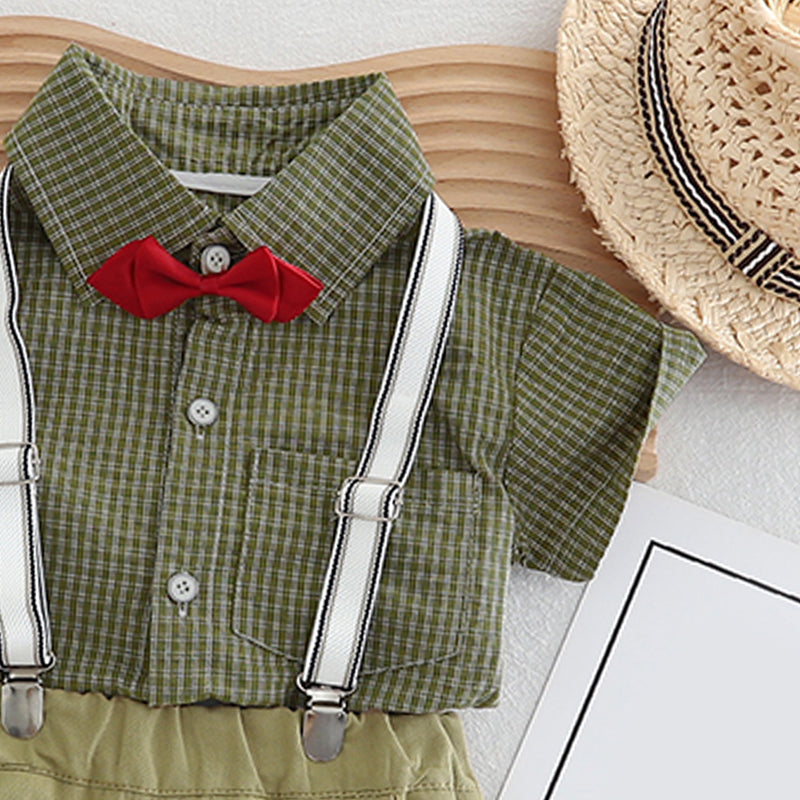 Boys Checked Pure Cotton Shirt With Shorts