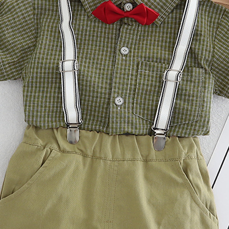 Boys Checked Pure Cotton Shirt With Shorts