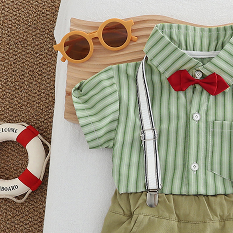 Boys Striped Shirt With Shorts