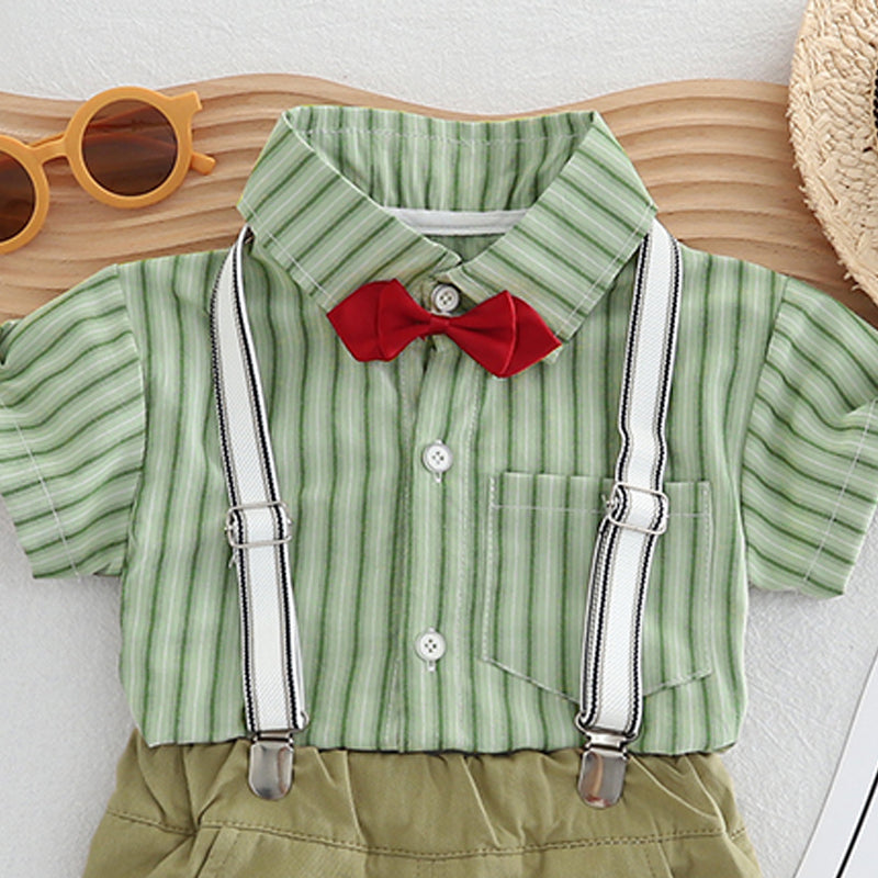 Boys Striped Shirt With Shorts