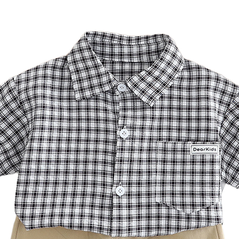 Boys Checked Pure Cotton Shirt With Shorts