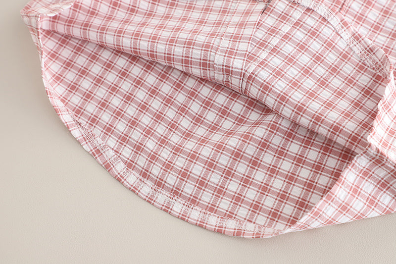 Infants Checked Spread Collar Pure Cotton Shirt With Shorts