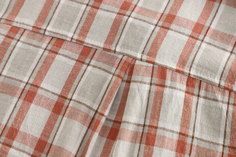 Infants Checked Spread Collar Pure Cotton Shirt With Shorts