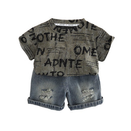 Infants Printed Pure Cotton T-shirt With Shorts