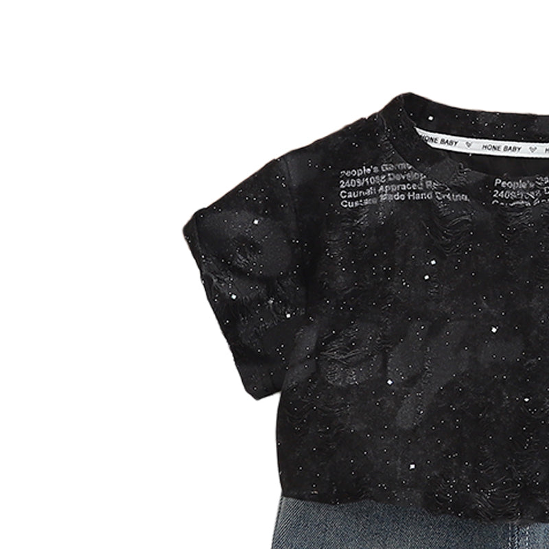 Boys Printed Round Neck Pure Cotton T-shirt With Shorts