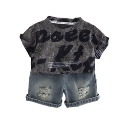 Boys Printed Pure Cotton T-shirt With Shorts