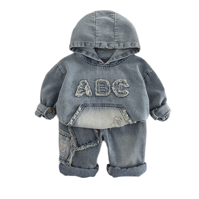 Boys Hood Neck T-shirt with Trousers