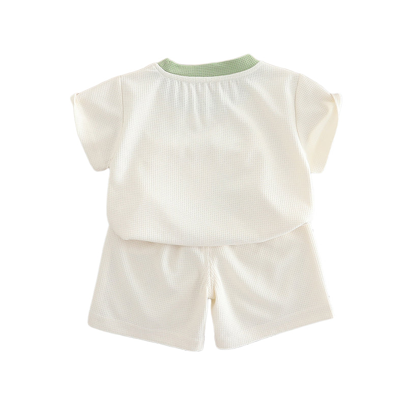 Infants Printed Round Neck Pure Cotton T-shirt With Shorts