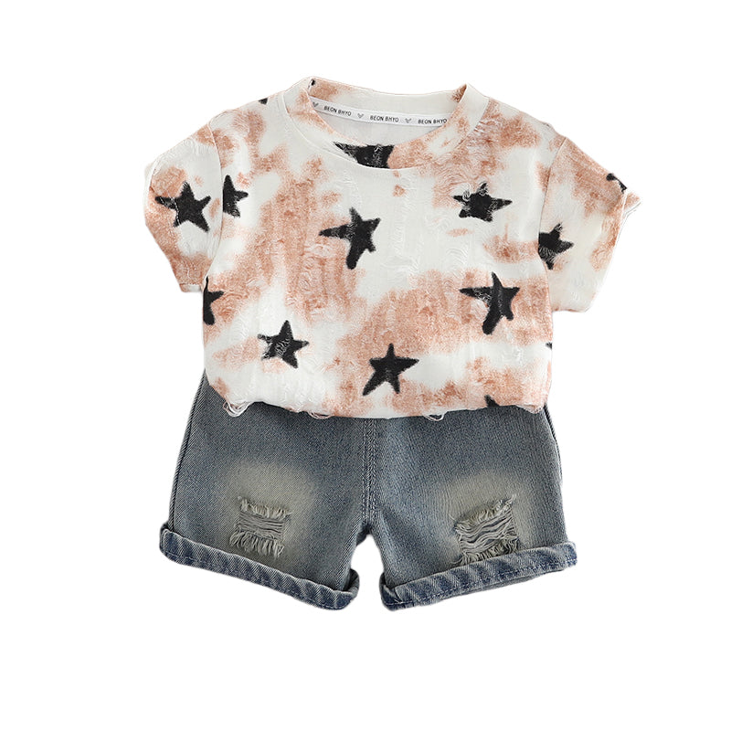 Printed T-shirt and Shorts Set