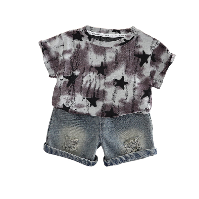 Printed T-shirt and Shorts Set