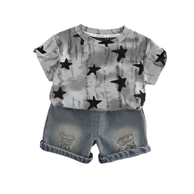 Printed T-shirt and Shorts Set