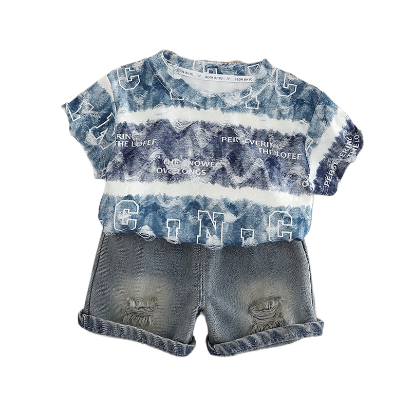 Printed T-shirt and Shorts Set
