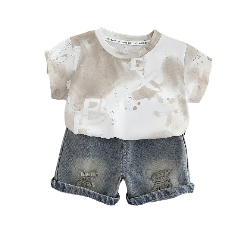 Printed T-shirt and Shorts Set