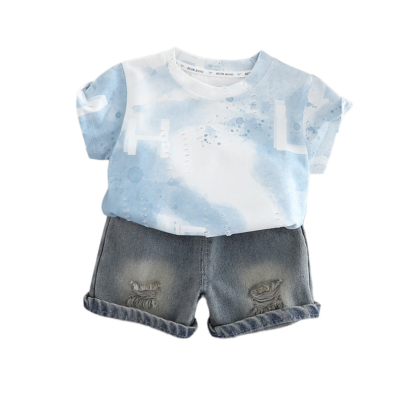 Printed T-shirt and Shorts Set