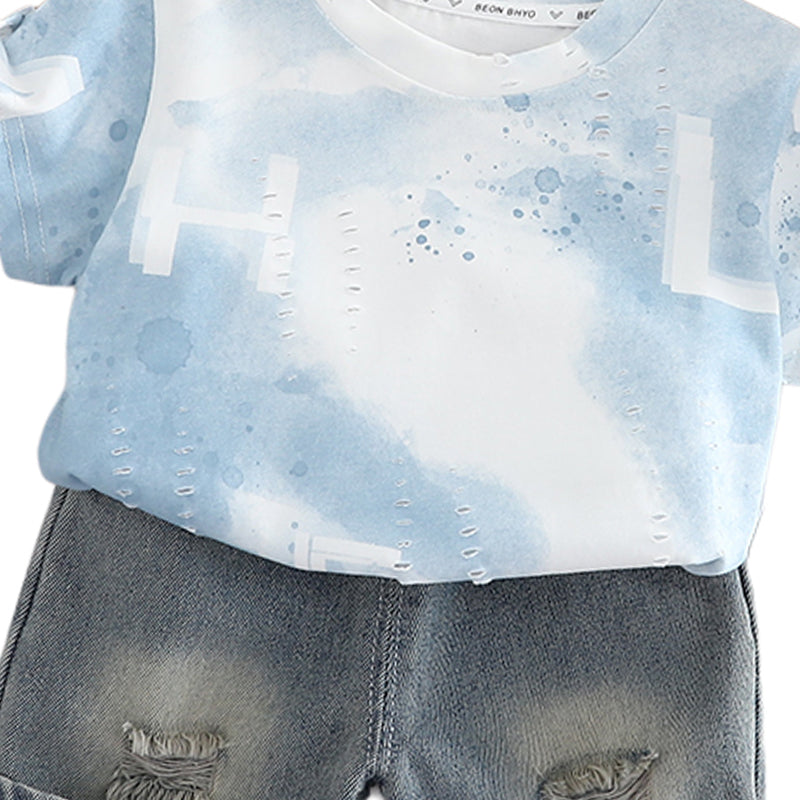 Printed T-shirt and Shorts Set