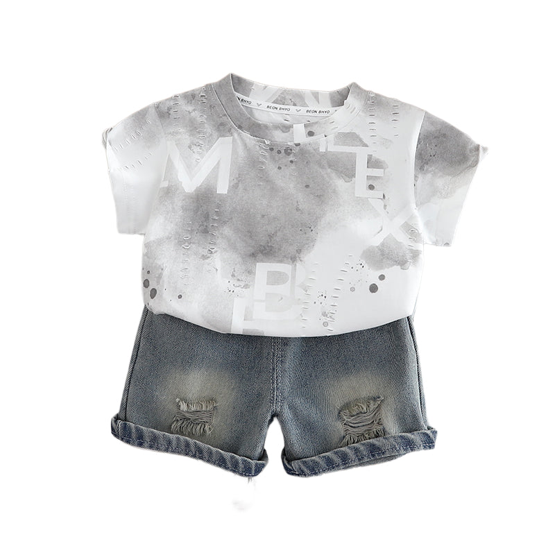Printed T-shirt and Shorts Set