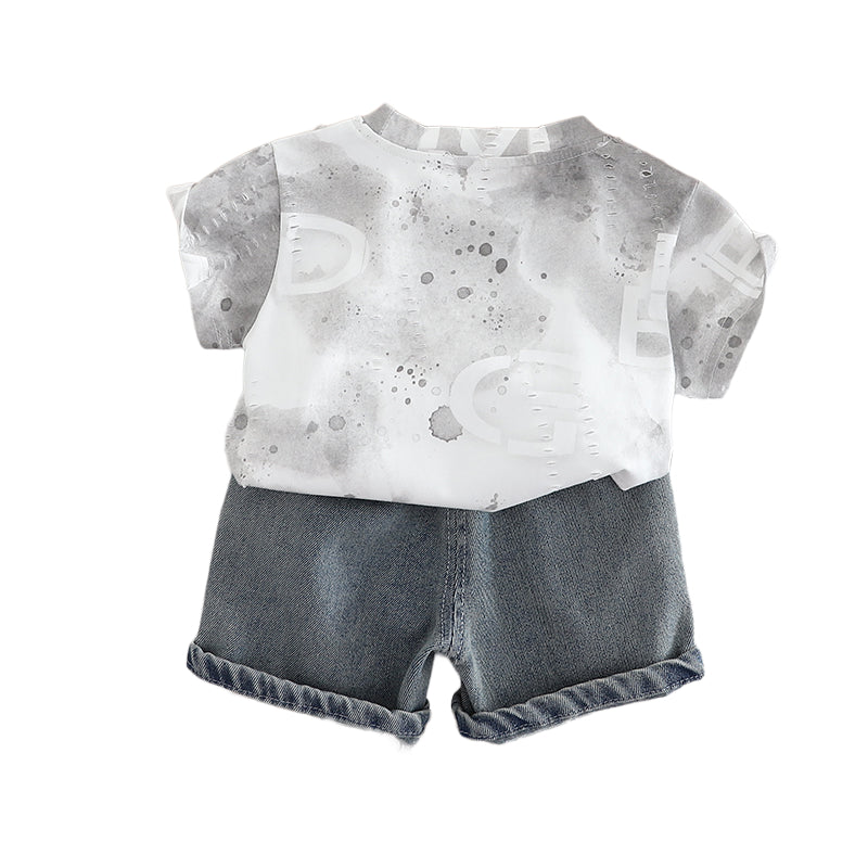 Printed T-shirt and Shorts Set