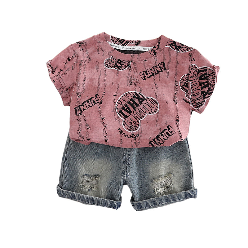Printed T-shirt and Shorts Set