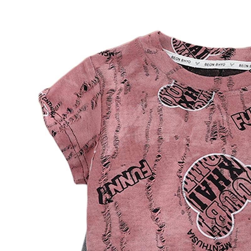 Printed T-shirt and Shorts Set